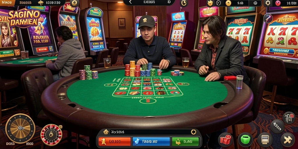 aman69 - Screenshot menampilkan karakter dalam aksi bermain di level yang menantang.